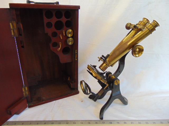 Stereo (binocular) Microscope, Cased, Henry Crouch, (1 of 7)