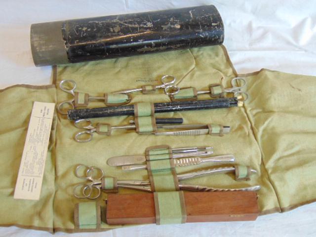 Army Medical kit, Surgical roll, in tole container, (1 of 7)
