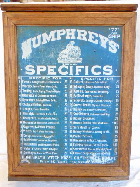 Humphrey's Specifics cabinet, original tole front and (1 of 7)