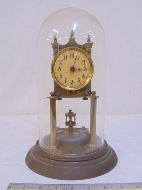 400 day clock, with dome and pendulum, Signed "D.R.G.M. (1 of 5)