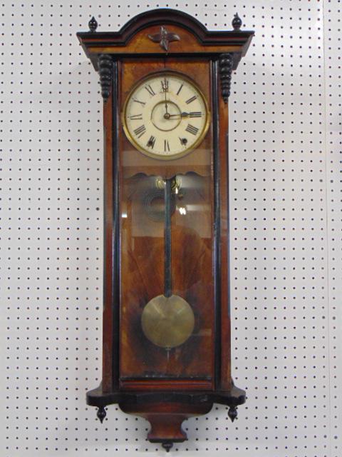 New Haven Vienna Regulator, Walnut, c.1890, running (1 of 5)
