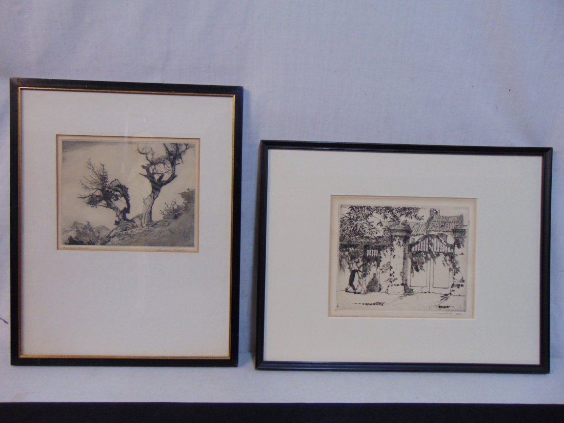 Two etchings, Lyman Byxbe & Alfred Hutty (American), (1 of 8)