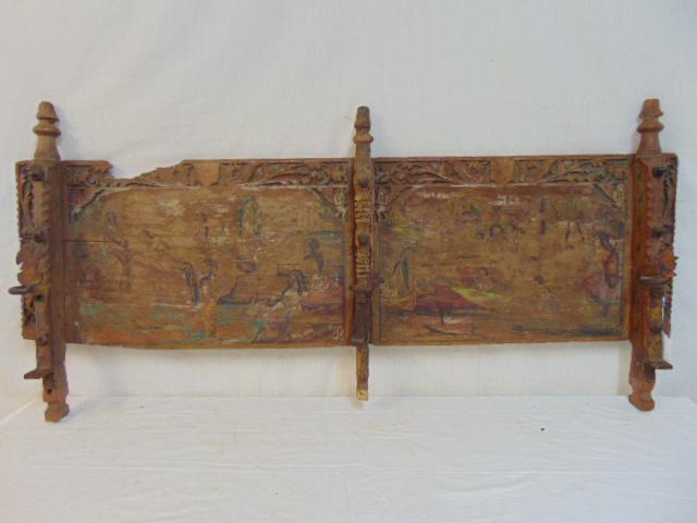 Sicilian cart panel, hand painted & carved, paint is (1 of 6)