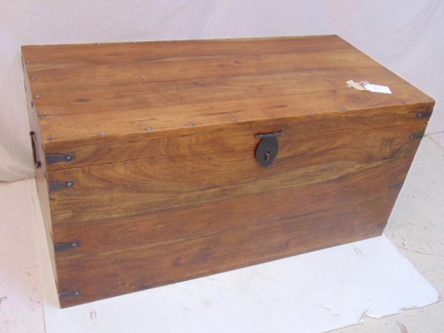 Camphor chest, metal corner brackets, chest is 38" by (1 of 4)