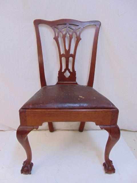 Antique Chippendale side chair, ball & claw feet. (1 of 4)
