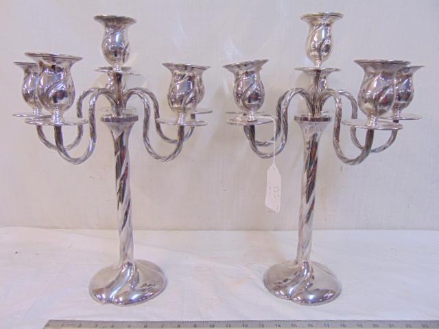 Pair sterling candelabra by Grand, Argento Massiccid, (1 of 6)