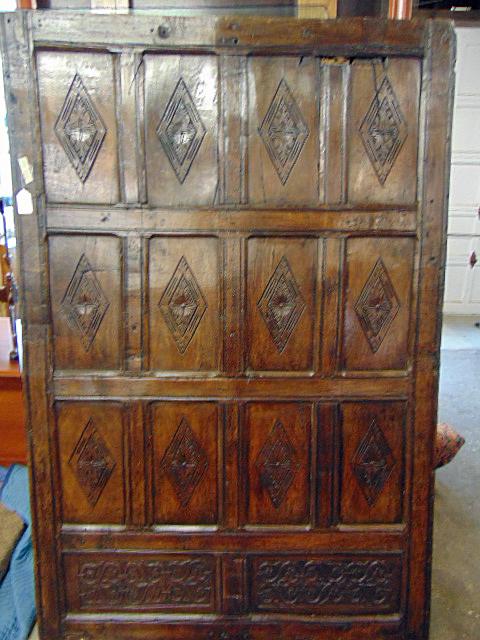 Spanish colonial carved wood panel, 12 diamond pattern (1 of 6)