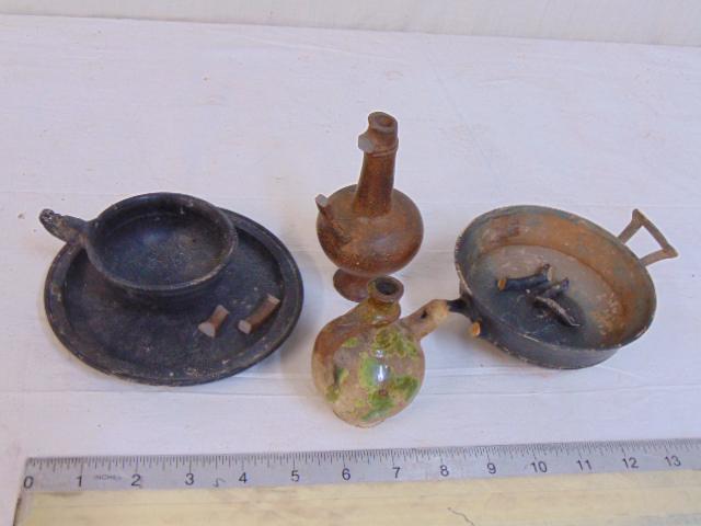 Lot early English Roman artifacts, small bowls, 2 small (1 of 5)
