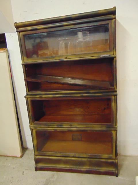 Barrister oak bookcase, 4 stack plus top & bottom, one (1 of 4)