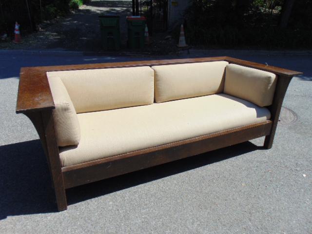 Stickley Audi prairie style settee, L&JG copy, signed, (1 of 11)