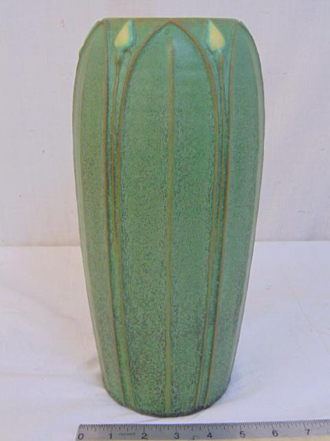 Jemerick art pottery vase, manner of Grueby, (1 of 5)