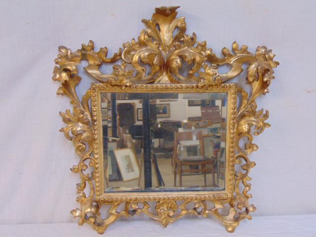 Venetian Carved & Gilt Reticulated Frame with beveled (1 of 6)