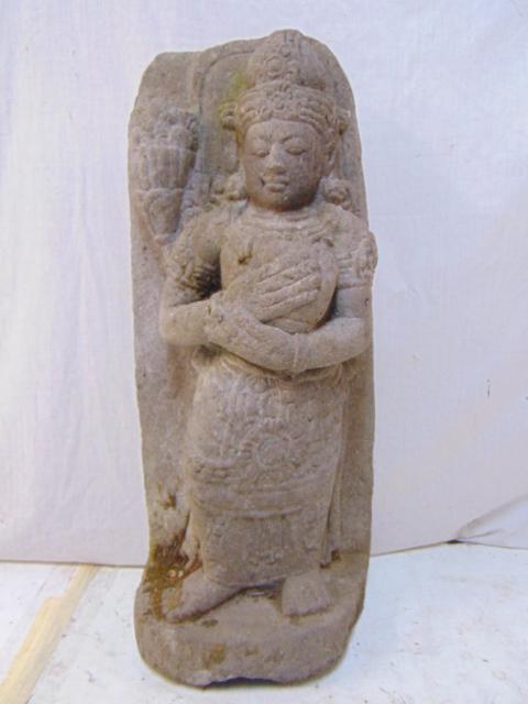 Antique Thai Carved Stone Steele. Height 26" (1 of 5)
