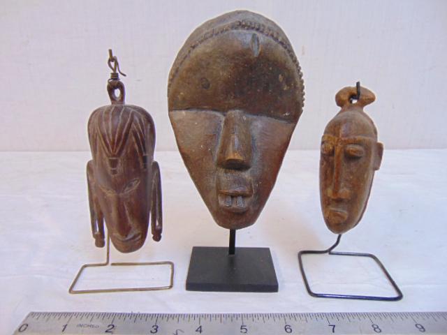 Lot (3) African Carved Passport Masks Including Dan & (1 of 8)