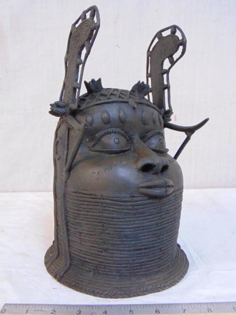 Benin Nigeria Bronze Head of an Obi. Height 13" (1 of 5)