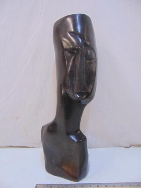 Stone sculpture, Brazilio Chayabandi, "Chief", (1 of 9)