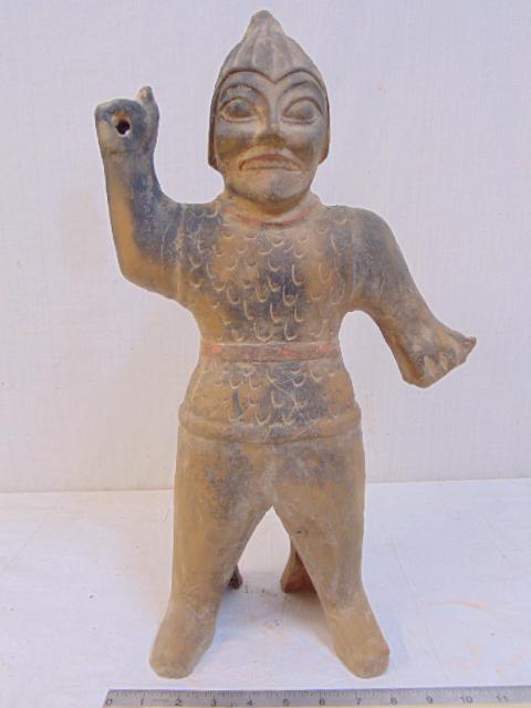 Early Chinese terracotta warrior figure, large, warrior (1 of 7)