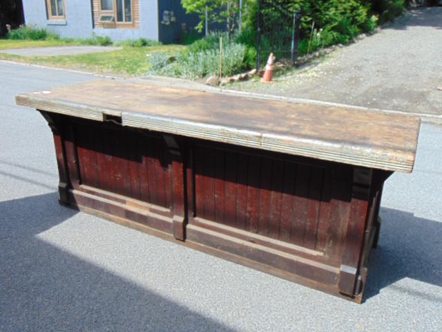Large pine country store counter, late 19th Century, (1 of 10)