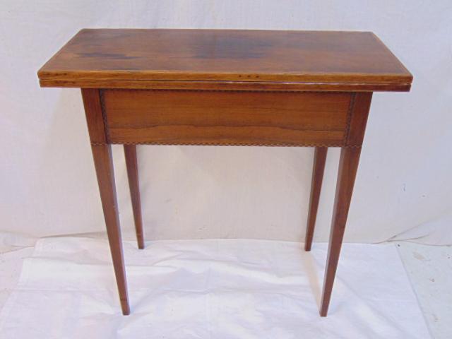 Hepplewhite Style Rosewood Inlaid Lift-Top Game Table, (1 of 7)