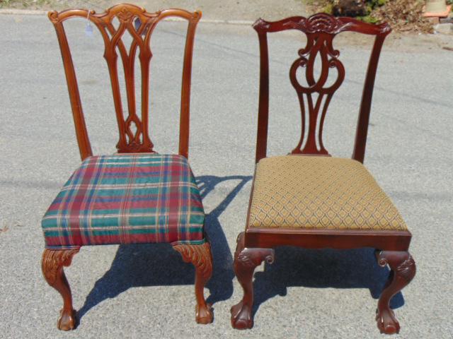 2 Chippendale side chairs, Chippendale Mahogany Carved (1 of 5)