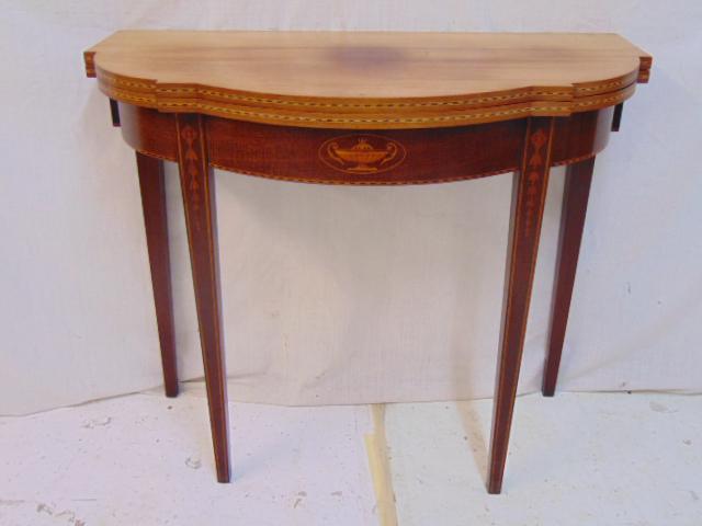 French Style Inlaid Mahogany Card Table, 20th century. (1 of 5)