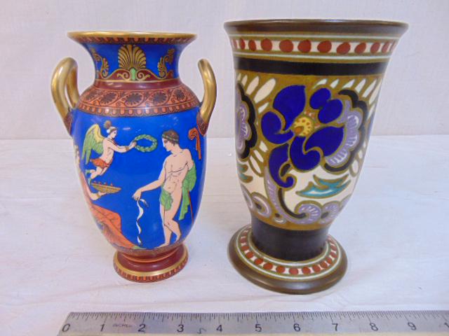2 vases, Samuel Alcock Porcelain Gilt & Decorated (1 of 6)