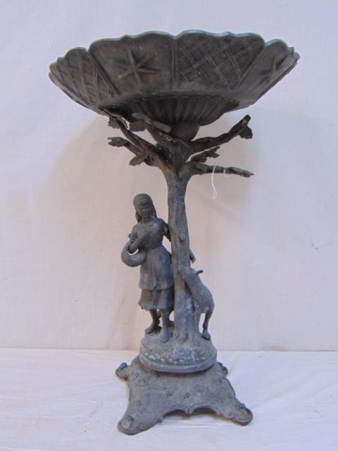 Victorian Style Cast Iron Figure Pedestal Bird Bath. (1 of 5)