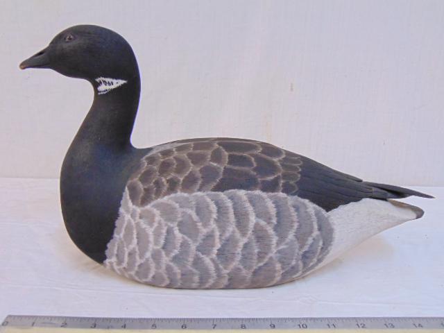 Hand Painted & Carved Decoy with Glass Eyes "Black (1 of 6)