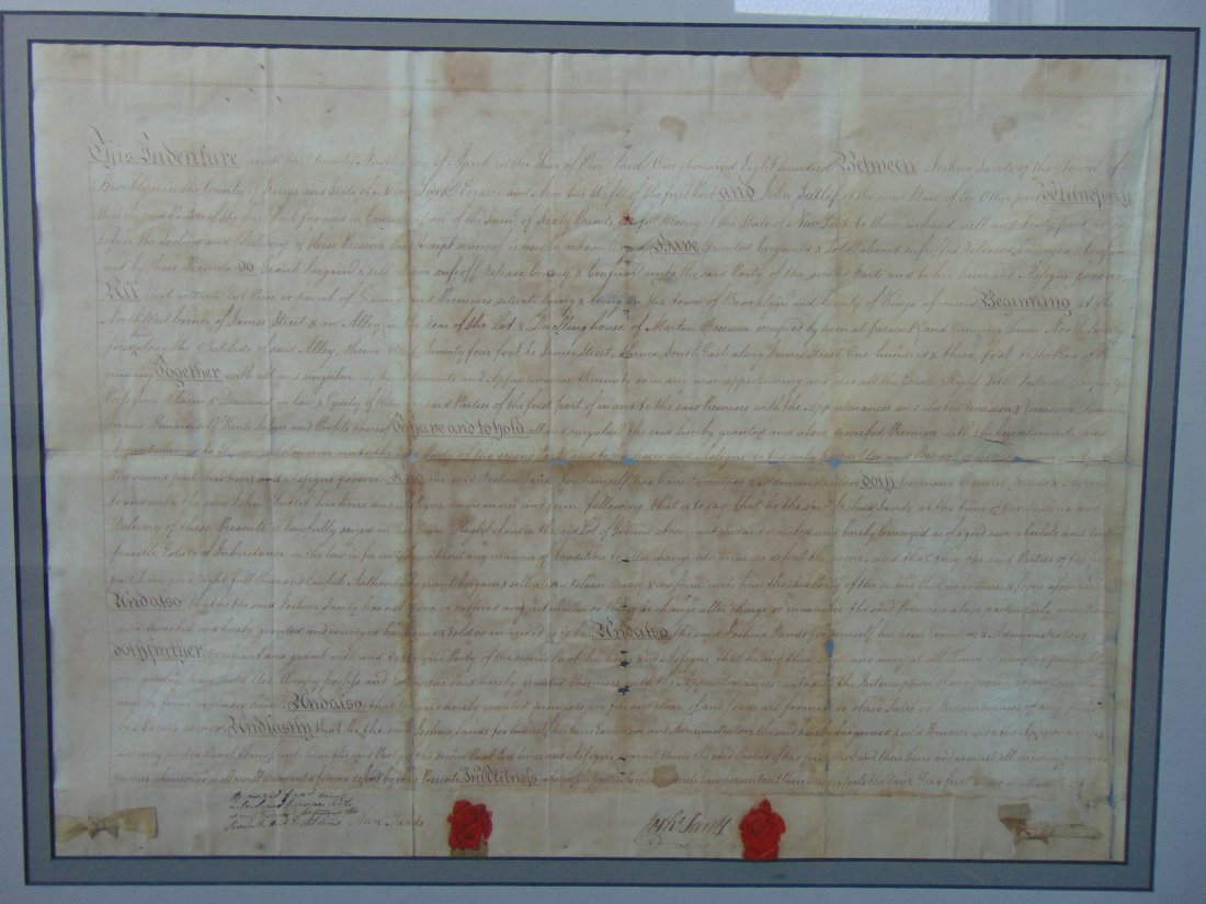 Indenture, April 1800 deed, Brooklyn, King County (1 of 9)