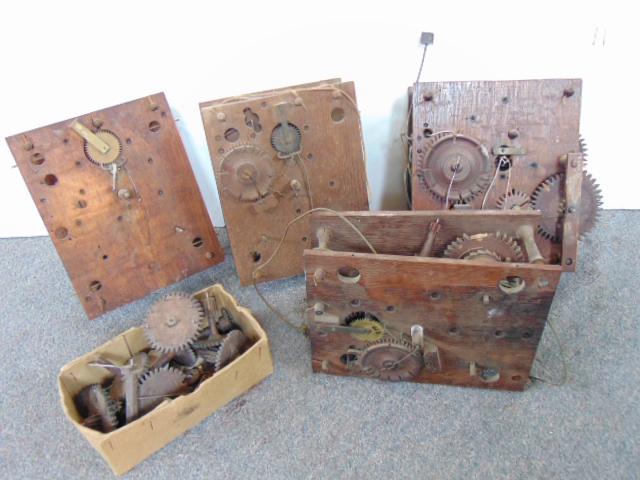 4 Wood works, clock parts, 2 Terry type,  Leavenworth, (1 of 5)