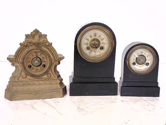 Terry Clocks- 3 Cast Iron, all running for time, Small (1 of 6)