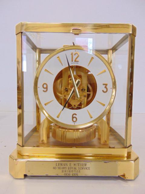 Atmos Clock, SN 463663, C.1976, Placard reads " Lyman E (1 of 5)