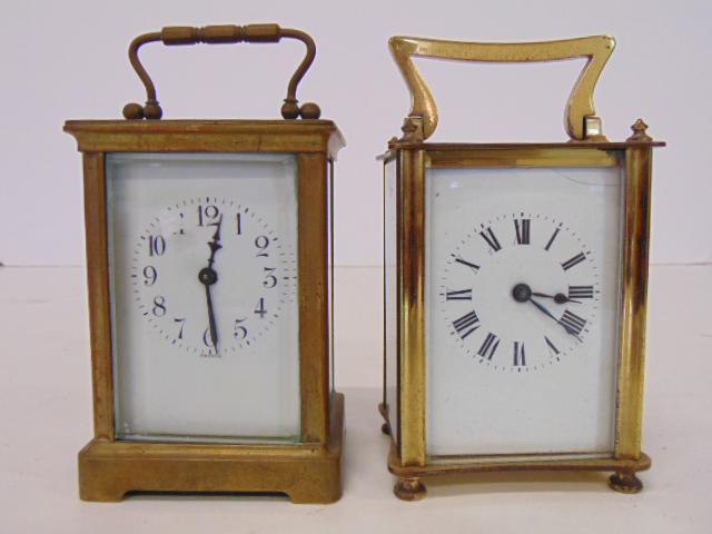 2 Brass Carriage Clocks, 1 Corner of side panel glass (1 of 5)