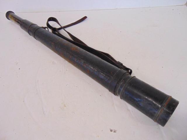 Spy Glass, Black leather over brass, Engraved "U.S.N. (1 of 6)