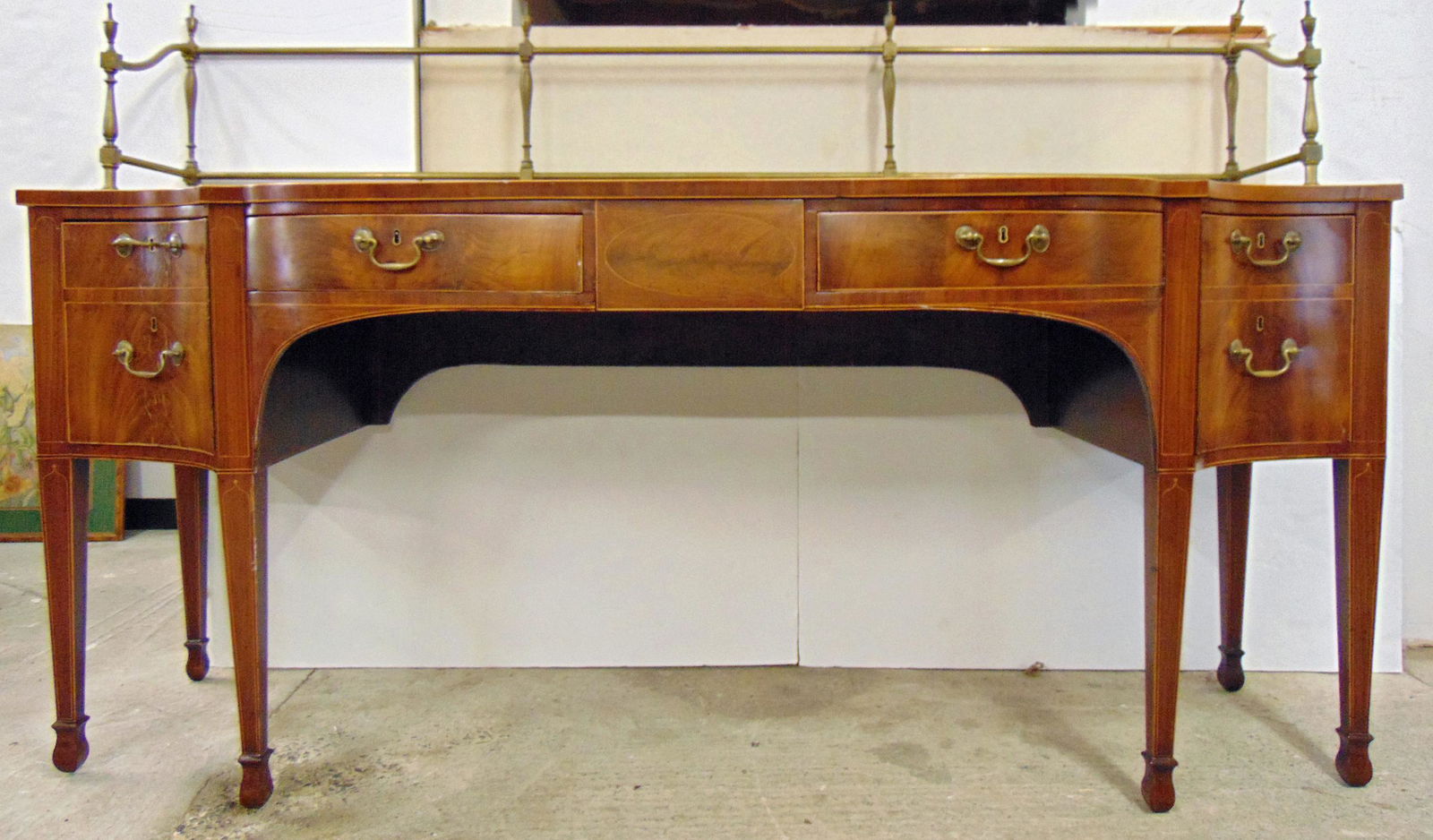 George III antique mahogany sideboard with brass (1 of 8)