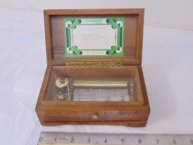 Swiss music box, Thorens, "Blue Danube Waltz", "Tales: Swiss music box, Thorens, "Blue Danube Waltz", "Tales of Vienna Weeds" & Artist's Life", works.