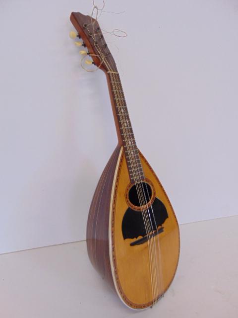 Inlaid mandolin, rosewood case, new strings, 24" total (1 of 5)