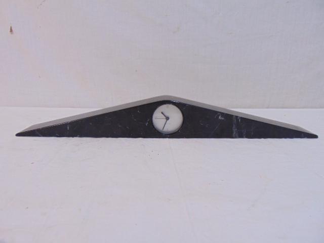 Koch & Lowy marble desk or mantle clock, Monticello: Koch & Lowy marble desk or mantle clock, Monticello Clock Collection, design by Piotr Sierakowski, clock is 21.15" wide.