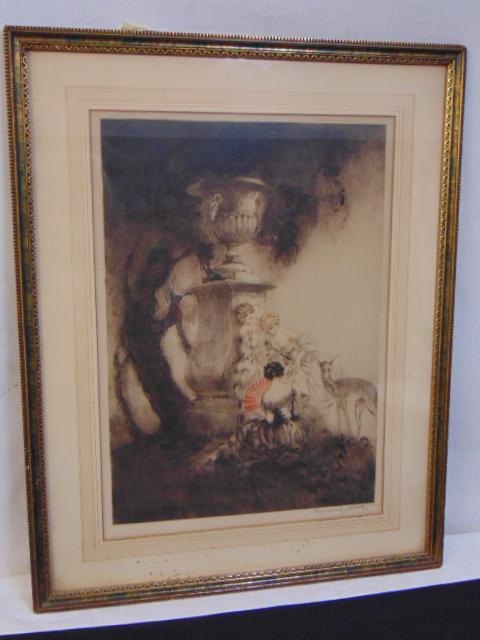 Icart etching, "Four Dears", 1929, signed, some (1 of 7)