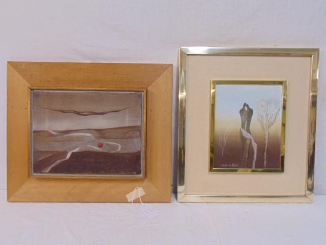 2 paintings, Kristian Kodet, 2 figures, oil on board, (1 of 8)