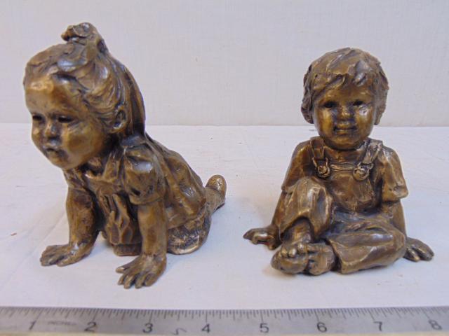 Two figural bronzes, Corinne Hardley,  toddlers, (1 of 7)