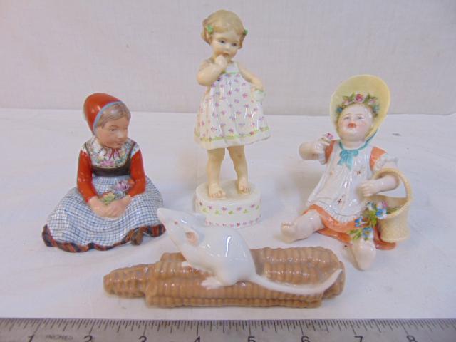 4 porcelain figures, Danish figure of a girl in dress (1 of 12)