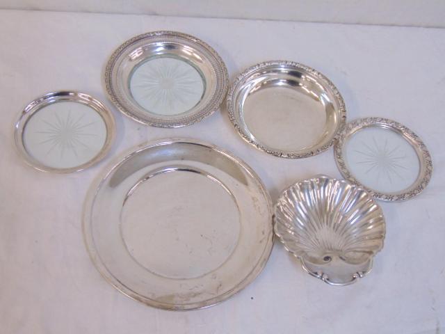 silver lot, several dishes, trays, approx 11 troy (1 of 4)