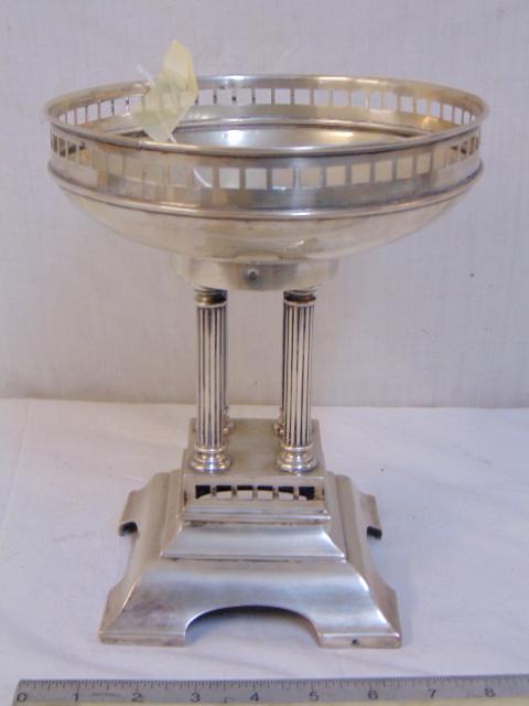 Silver bowl on stand, '800 silver, bowl is 7.75" wide, (1 of 5)
