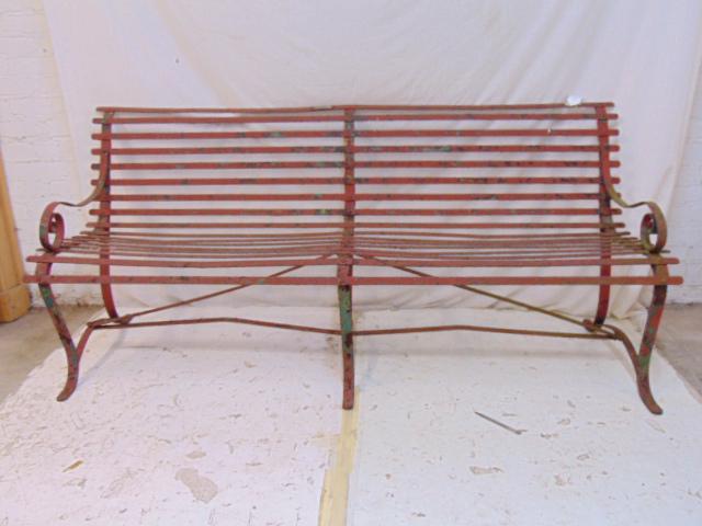 Iron bench, Stewart Iron Works, Cincinnati, Ohio, old (1 of 6)