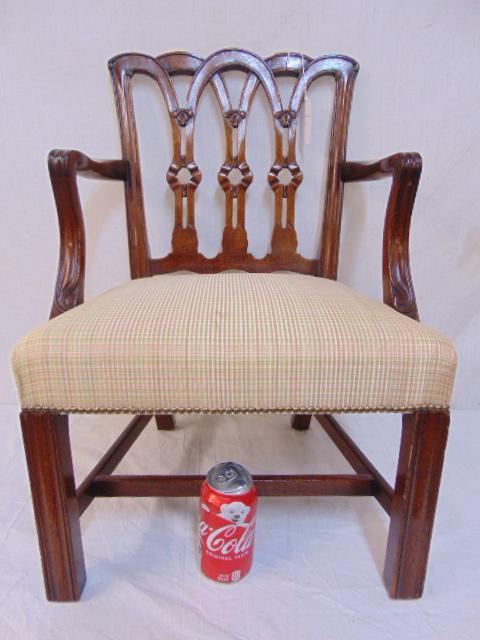 Chippendale child's armchair, upholstered seat, chair (1 of 4)