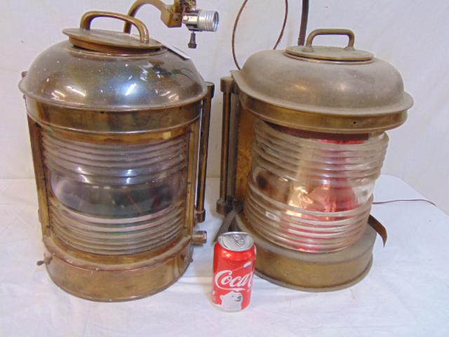 2 ships lanterns, electrified, converted to lamps, (1 of 6)
