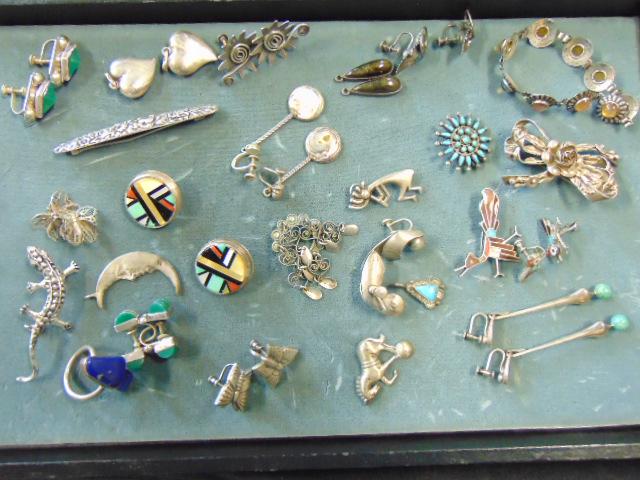 Sterling silver jewelry, Native Indian style, turquoise (1 of 6)