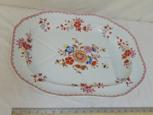 Spode ironstone Well & Tree meat platter, floral (1 of 5)