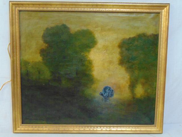 Painting, impressionist landscape, signed ill. as is, (1 of 4)